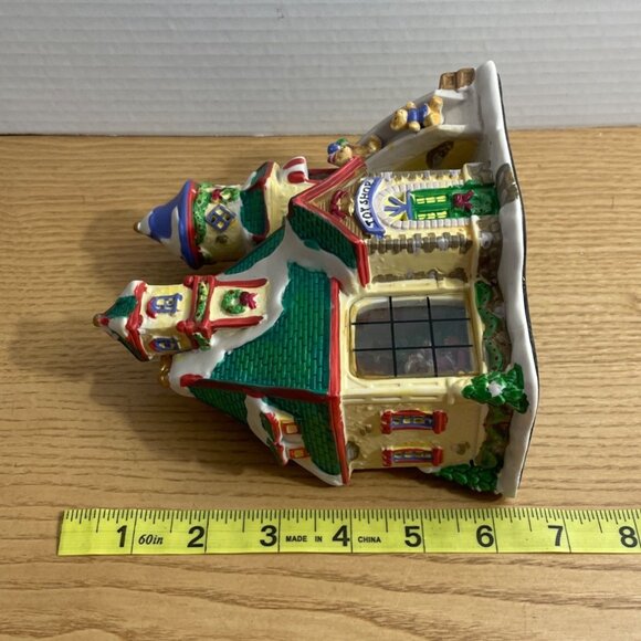 Vintage Enchanted Christmas Village Toy Shop Village Scene Lighted Window Scene - Picture 12 of 12
